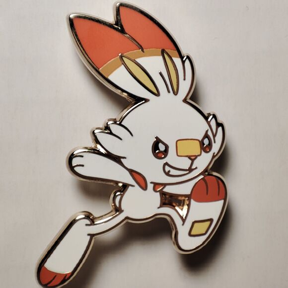 Pokemon TCG Scorbunny Enamel Pin Official Nintendo Collectible Badge Figure - Picture 1 of 3
